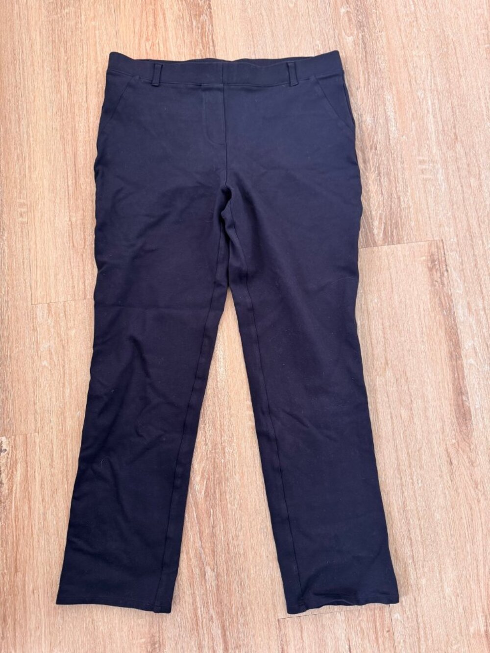 Quince Ponte Pixie Pants Black Size L — High Stretch Mid Rise
